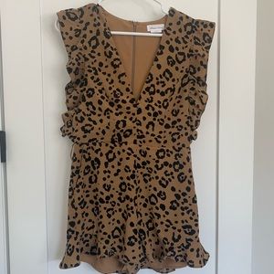 Lovers + Friends Tan Leopard Romper